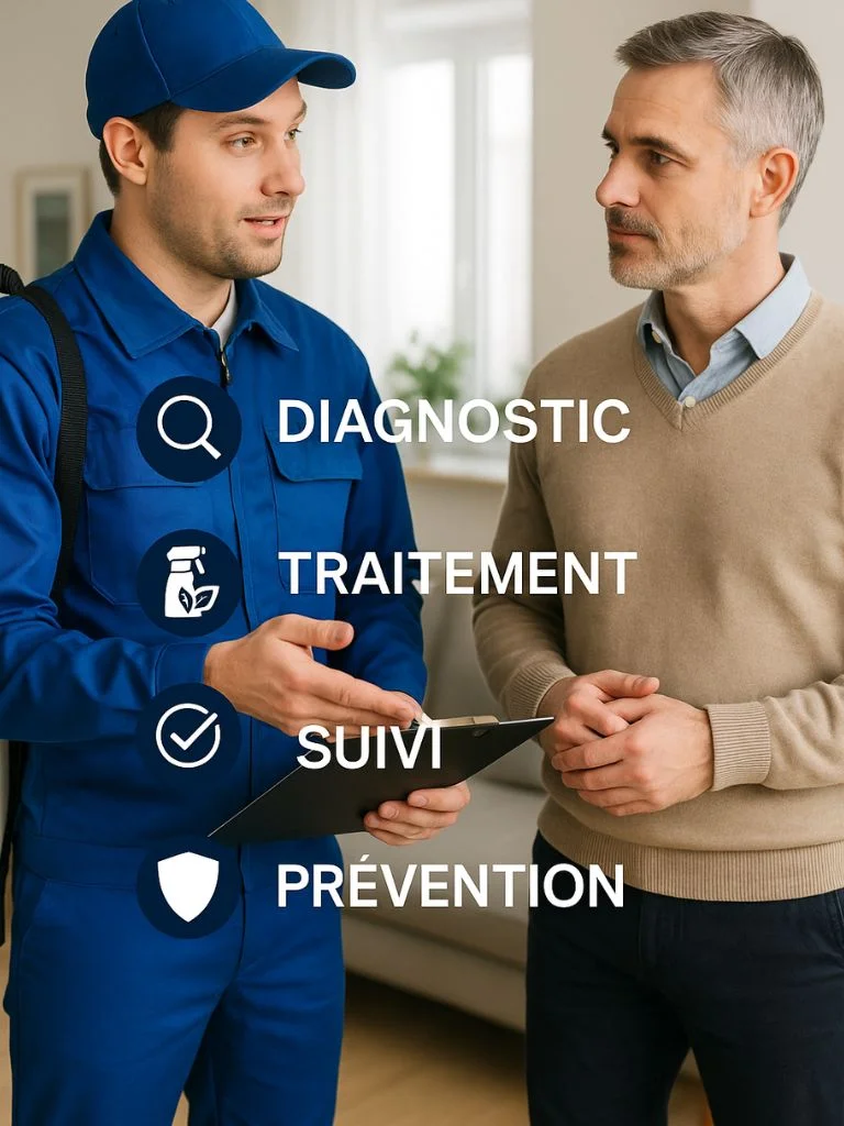 Un technicien et un client échangent