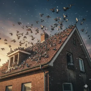 pigeon sur le toit