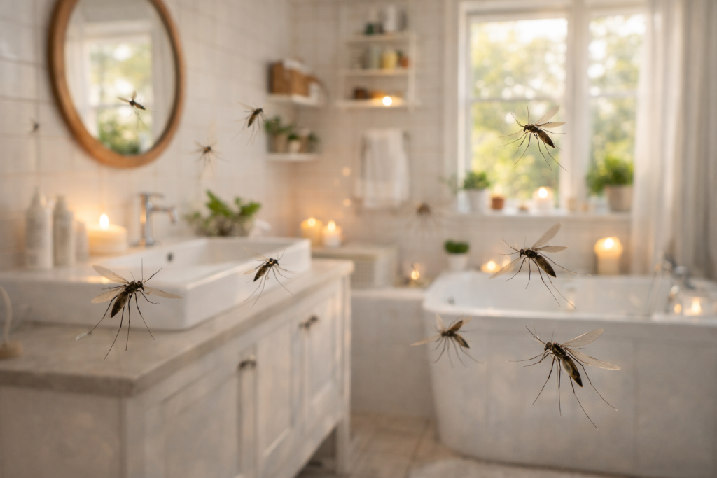 moustique salle de bain piqure