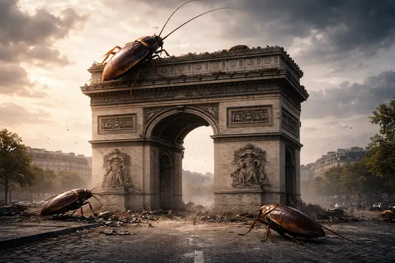 Paris arc de triomphe cafards